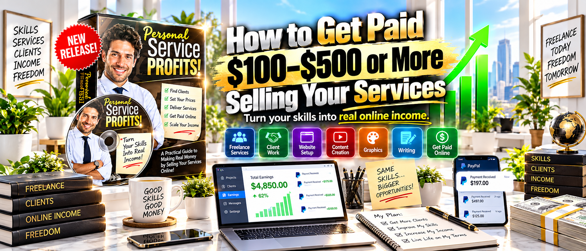 How to get paid $100–$500 or more selling your services with Personal Service Profits