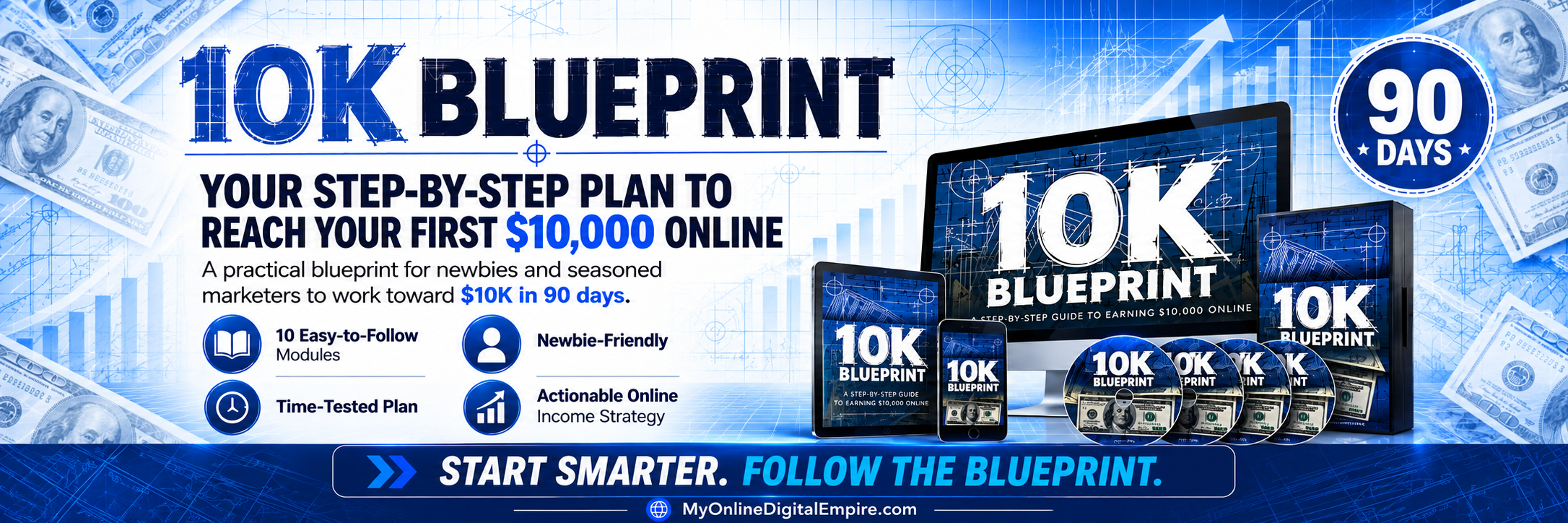 The 10K Blueprint: a step-by-step plan to work toward your first $10,000 online.
