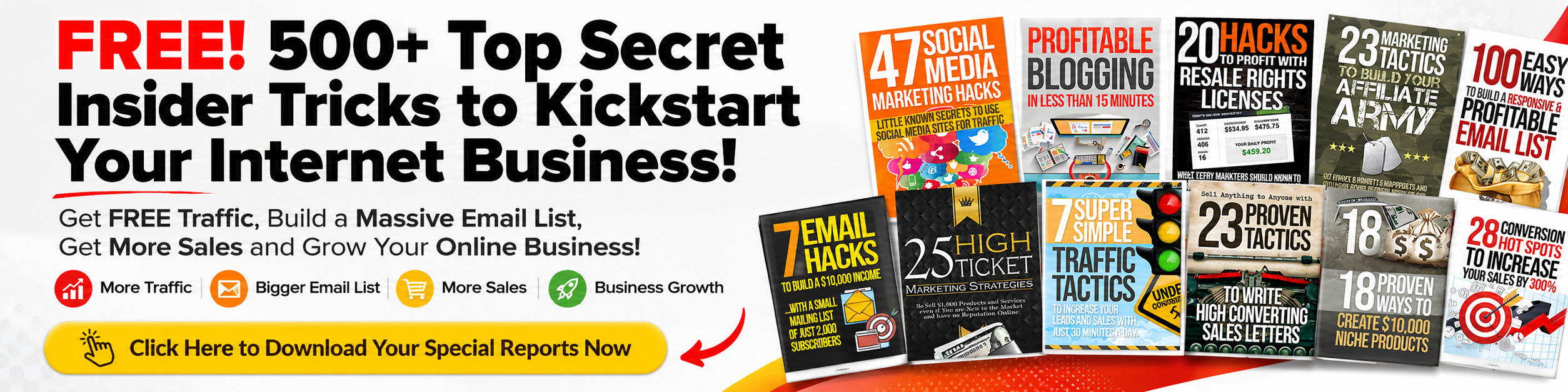 Free download: 500+ top secret insider tricks to kickstart your internet business.